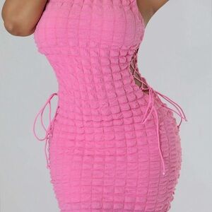 Pink Textured Women's Dress